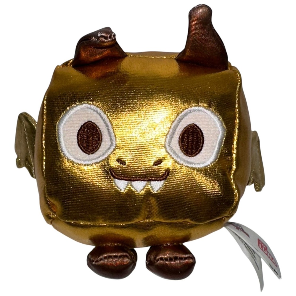 2022 Pet Simulator X Gold Metallic Luna Dragon 4" Plush Phatmojo NO‎ CODE